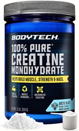 BodyTech 100% Pure Creatine Monohydrate Powder, Micronized Creatine Preworkout Supplement for Muscle Strength, Endurance & Power, Helps Build Muscle & Mass, Arctic Blast Flavor, 13 oz, 55 Servings