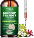7-in-1 Soursop Graviola עם Sea Mosss נוזל טיפות, Soursop bitters נוזל עשיר ב Multivitamin עבור אנטיoxidant העיכול, Immune Boost, תמיכה תאים והתחדשות, 2 Fl Oz Oz