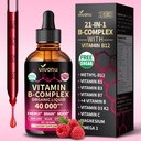 VivoNu Vitamin B Complex Liquid Drops, Vitamin B12, B6 B1, B2, B3, B5, and Methylfolate Support Energy, Raspberry Flavor, Natural Ingredient, Non GMO