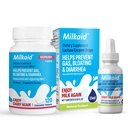 Milkaid Lactase Enzyme Drops טבליות עבור Lactose Intolerance הקלה | מונע גז, Bloating & Diarrhea | חלבי מזון תוספת | 0.5 Fl Oz & 120 טבליות מפוארות