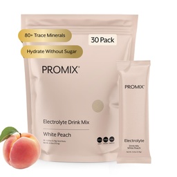 ProMix Nutrition Electrolytes Powder Hydration Packets - Himalayan Pink Salt, Magnesium, Potassium, Vitamin C - White Peach, Lightly Sweetened - 30 Servings (Pack of 30)