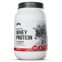 רמות Grass Fed Whey חלבון אבקת, לא מלאכותיים, 24G של חלבון, סטרוברי, 2LB