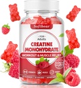 Softbear Creatine Monohydrate חניכיים עבור גברים נשים, טבעוני Creatine תוספת 5000 מ"ג Creatine HCL Pre Workout חניכיים עבור שריר בונה כוח פטל פלאדור 60 הרוזן