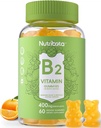 סוכר חינם ויטמין B2 Gummies- Riboflavin 400 מ"ג עם מגנזיום, CoQ10 למבוגרים וילדים, טבעוני, 60 הרוזן
