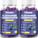 2 Packs 3000MG Glucosamine Chondroitin Gummies - תוספת כוח משותף בריאות ו MSM Elderberry טבעי תמיכה משותפת תוספת, גמישות, תמיכה אנטי חמצון עבור מבוגרים, 120 חניכיים.