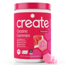 צור Creatine Monohydrate חניכיים עבור גברים ונשים - Boost Focus, כוח ו אנדורנס, Anti-Melting פורמולה, טבעוני, Gluten-Free, non-GMO, 1.5 Gram Creatine per Gummy (מים, 90 ct)