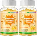 Magnesium Glycinate Gummies 1000 מ"ג - סוכר חינם Magnesium Potassium תוספת עם ויטמין D, B6, CoQ10 עבור Calm Mood & Sleep Support - 120 חניכיים כתום