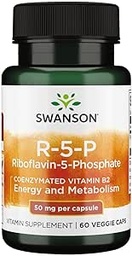 Swanson R-5-P (Riboflavin-5-Phosphate) - ויטמין B2 מקדם אנרגיה, Metabolism & Vision Health - Natural Wellness Formula - 60 קפסולות)