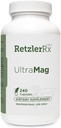 RetzlerRx Ultra Magic 125 Magnesium Glycinate תוסף - 240 קפסולות עם TRAACS פטנט עבור Absorption משופרת - תמיכה בריאות Cardiovascular, תפקוד שרירים, בריאות העצם וכוח