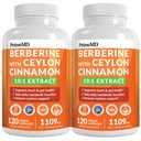 21-in-1 Berberine תוספת עם Ceylon Cinnamon עם Chromium, Bitter Melon ו Green Tea Extract ו Black Pepper לחלץ 5X עבור אנרגיה ומטבוליזם תמיכה עם 5279 מ"ג (120 ct, Pack of 2)