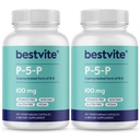 BestVITE P-5-P 100 מ"ג (240 קפסולות צמחוניות) (120 x 2) (צורת B-6) - No Stearates - טבעוני - Non GMO - Gluten Free Free Gluten
