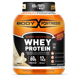 גוף מבצר Super מתקדם אבקת חלבון Whey, Vanilla, Immune Support (1), ויטמינים C & D Plus Zinc, 3.9 lbs.
