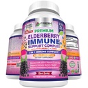 FRESH HEALTHCARE Elderberry Capsules - High Potency Black Elderberry with Zinc & Vitamin C - Premium 3-in-1 Immune Support Vitamins for Adults