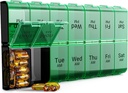 עוד גדול גלולות מארגנת 2 פעמים ביום, XL 7 Day Pill Box AM PM, Jambo Weekly Pill Case, Daily Night Overגודל Medicine מארגנת, ויטמין Holder, Big Pill Container, פעמיים ביום מארגנת גלולות