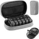 Serfeymi® Travel Pill Productionser 2 Times A Day AM PM שדרג את Black Pill Box 7 Day עם Portable Zipper Canvas Pill Case, מארגנת תרופות עבור גלולות, ויטמינים, תוספים, שמן דגים - אפור 01