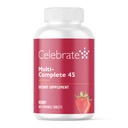 חוגגים ויטמינים Multi-Complete Chewables, 45 מ"ג ברזל - Daily Bariatric Multivitamin עבור חולי ניתוח CDstrectomy gtric - ויטמינים חיוניים מינרלים - ברי (60 טבליות)