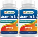 Best Naturals ויטמין B6 50 מ"ג 250 טבליות (250 ספירה)