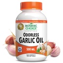 בחירה בוטנית Odorless Garlic Oil Softgels - Antioxidant Cholesterol ו Immune תמיכה תוספת למבוגרים - Gluten Free Non-GMO - 180 גלולות