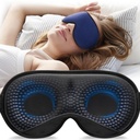 YFONG Weighted Sleep Mask for Women Men, 3D Light Blocking Eye Mask, Blue | 4.2oz/120g, Pressure Relief, Zero Eye Pressure, Night Sleeping Mask, Adjustable Strap, Eye Cover, Blindfold for Travel, Nap