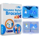 P6 Motion Sickness Bands for Kids Children’s Wristbands for Anti Nausea Sea Cruise Travel Car Sickness All-Natural Non Drowsy Relief Acupressure Treatment (2 Pack Blue, Grey)