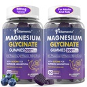Magnesium Glycinate Gummies 500 מ"ג / 250 מ"ג למבוגרים ילדים בני נוער, סוכר חינם Magnesium Calm Sleep Aid, ילדים ישנים חניכיים עם L-theanine Glycine B6 עבור שינה, Calm, שריר, המוח רפלק, Notonin,2PackK