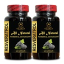 Premium Trans-Resveratrol | Daily Antioxidant Formula | Supports Energy & Healthy Lifestyle | Healthy Skin & Hair Support - 2 Bottles 120 Capsules