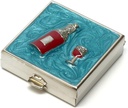 9328 Square Small Pill Box מארגנת Aqua Blue Silver Women Travel Pill Case Purse Pocket Container Daily Portable Diet Box