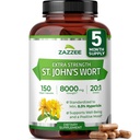 Zazzee תוספת כוח St. John's Wort 20:1 לחלץ, 8000 מ"ג כוח, 0.3% Hypericin, 150 קפסולות טבעוניות, 5 חודשים אספקת, ריכוז, 20X תמצית, 100% Vegetarian, non-GMO, All-Naturalalalalalalalalal.