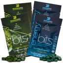 ENERGYbits/ FILERECOVERYs - אורגני Spirulina & Chlorella Tablets - Single Serve Sample Packs - Algae Superfood - חלבונים גבוהים, Chlorophyll - Self Care - טבעוני, Keto, Gluten חינם - 4 Bags, 30 / Bage Superfood - חלבון גבוה, Chlorophyll - Self Care - טבעוני, Keto, Gluten Free - 4 Bags, 30 / Bags, 30 / Bages, 30 / Bage Superfood