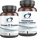 עיצובים עבור בריאות Magnesium Glycinate Complex (60 קפסולות) ויטמין D העליון (30 Softgels) - מגנזיום גבוה עם 5000 IU ויטמין D3 ו ויטמין K2 / K1 - העצם, Immune & Mood