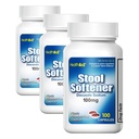 HealthA2Z® Stool Softener | Docusate Sodium 100mg | Red & White Capsules | Dependable | Gentle Constipation Relief (100 Counts) (Pack of 3)
