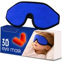 3D Sleep Mask for Kids, Light Block Sleeping Blindfold Memory Foam Contoured Eye Mask for Sleep, Adjustable Strap Eye Cover and Travel Sleep Mask for Boys Girls, Dark Blue