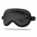 Silk Sleep Mask, Adjustable Soft Eye Cover for Comfortable Sleep & Naps, Pressure-Free, Machine Washable - Black