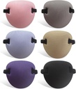 6 pcs Eye Patch,Medical Eye Patches for Adults and Kids,3D Soft Eyepatch for Left or Right Eye,Adjustable Eye Patch for Lazy Eye, Pink Light Purple Gray Black Nude