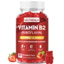 Vitamin B2 Riboflavin 400mg Gummies for Energy & Metabolism Support - Delicious Strawberries Flavor Vegan Gummies - Non-GMO, Gluten Free - 60 Count