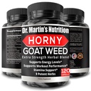 כוח סופר 1590mg Hory Goat Weed 120 קפסולות עם Maca Arginine & גינזנג - באופן טבעי לשפר את הבריאות שלך, ביצועים בעבודה, אנדורנס ואנרגיה, בריאות משותפת לגברים ונשים (120C)