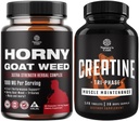 Bundle of Hory Goat Weed Extract Complex for Men and Women Enhanced Energy and Stamina ו- High Power Tri Phase Creatine Pills - תוסף שרירים אופטימי עבור גברים ונשים