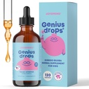 JoySpring Genius Drops - Pure Focus טיפות לילדים | תוספת פרובאנס קליני מסייע לילדים לבצע טוב יותר בבית הספר | תוספת צמחית נוזלית עם גינקו בילובה (4 floz) 120 משרתות