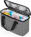 Trunab First Aid Bag Empty Small Medicine Storage Case, Insulated Medication Cooler Bag, Travel Pill Bottle Organizer for Prescription, Insulin, Supplements or Medical Supplies, Grey(Bag Only)