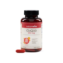NatureWise CoQ10 200 מ"ג Softgels, High Potency Ubiquinone - תוסף Coenzyme Q10 - Antioxidant לבריאות הלב + אנרגיה - טבעוני, non-GMO, Gluten-Free - 90[3-Month Supply]
