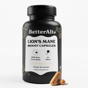 Better Alt Lions Mane Mushroom קפסולות, 2 חודשים אספקה | 100% פרי גוף אריה מאנה תוסף | 30% פוליסכרידידים | 15:1 Lions Mane לחלץ 1000mg