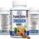 אורגני Ceylon Cinnamon - 1000 מ"ג עבור שירות, מוסמך מינרלים True Cinnamon תוספת, נוגדי חמצון, קיצור מהיר - 60 טבליות