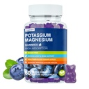 Magnesium Potassium תוסף חניכיים - High Absorption Calm Magnesium Glycinate & Potassium Citrate Plus Coenzyme Q10, DHA, D3, מינרלים ו Calcium עבור Zzz, Cramps & שריר - 60 Blueberry חניכיים