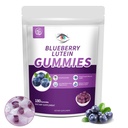 Blueberry Lutein עין ויטמינים מסטיקמי עם 180 ספירה - 3 חודשים אספקה, תוספת בריאות העין טבעונית לילדים ומבוגרים, Lutein Gummies for Vision Clarity and Blue Light Support