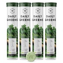 Wellbeing Nutrition Daily Greens | Wholefood Multivitamins with Vitamin C, Zinc, B6 for Immunity & Detox with Organic Certified Plant Superfoods & Antioxidants (15 Effervescent Tablets) Pack of 4
