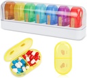 FYY Travel Pill Organizer, 14 Compartments Daily Pill Organizer Portable Pill Case Detachable Daily Pill Box for Purse Pocket to Hold Vitamins,Cod Liver Oil,Supplements and Medication-White
