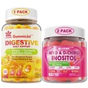 בונדל: ג'ינג'ר צ'אדס תוספי חניכיים ו- Inositol Gummies אידיאלי 40:1 Ratio Myo & D-Chiro Inositol