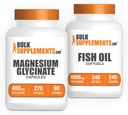 מגנזיום Glycinate קפסולות 240ct + שמן דגים Softgels 240ct Bundle
