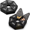 2PCS Weekly Pill מארגנים 7 ימים גדול גלולות Box מארגנת מקרה יומי עבור ויטמין שמן דגים גלולות תוספת Arthritis ידידותית
