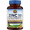 Vitalitown Chelated Zinc 50 מ"ג, Zinc Picolinate & Gluconate, 60 קפסולות Veggie, Well-Absorbed, מערכת החיסון, עור בריא ופיתוח, טבעוני, no Gluten, non-GMO